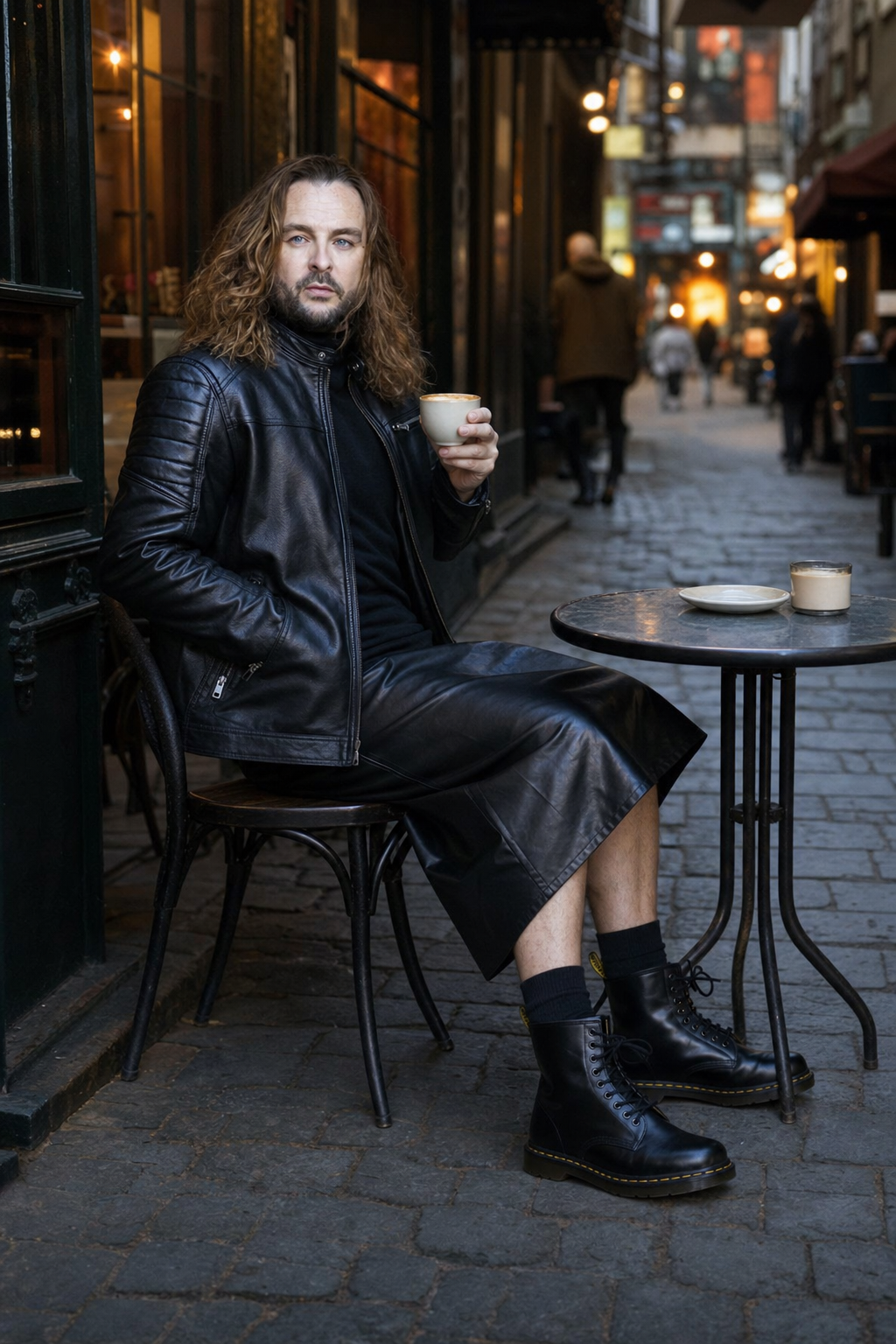 Brad enjoying coffee in a Melbourne laneway