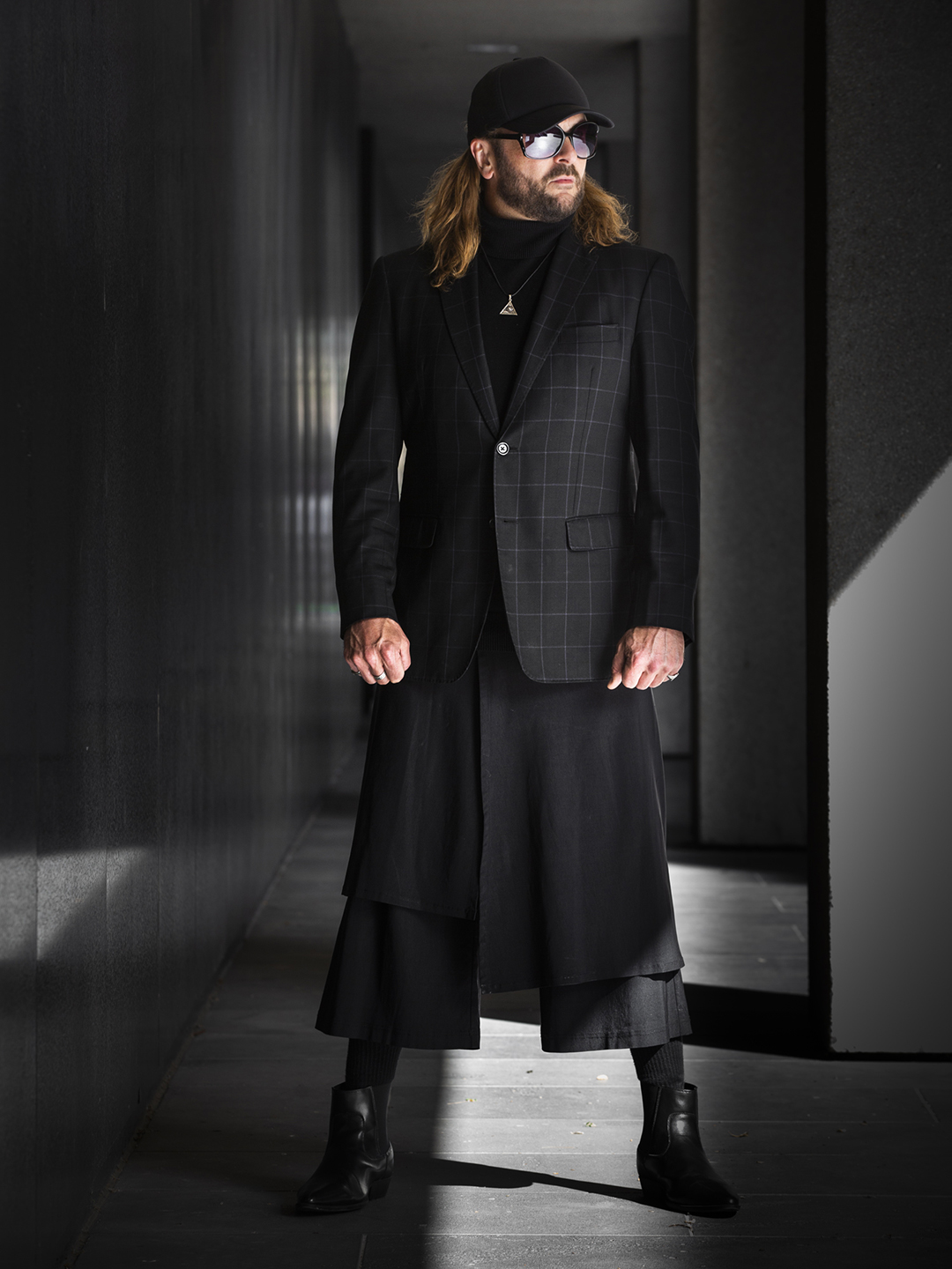 Brad in a black fashion look